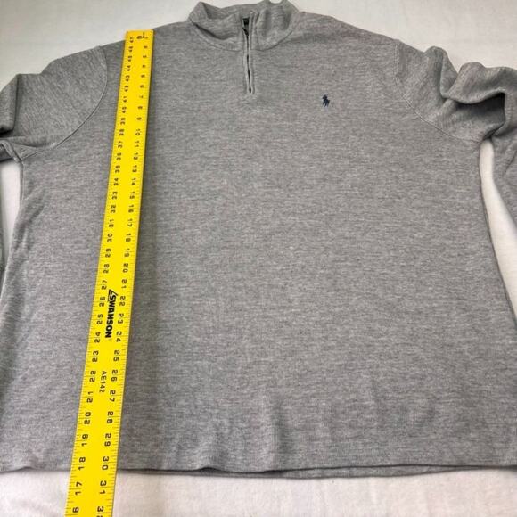 Polo Ralph Lauren Sweater Mens XXL Gray Cowl Neck Long Sleeve Pullover 1/4 Zip - Picture 8 of 11